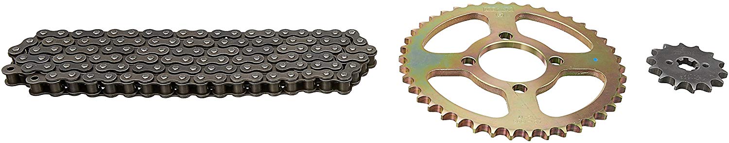 Uno Minda CH-1003 Quadra Rivet Chain & Alloy Steel Hardened Sprockets Chain & Sprocket Kit - R428 SIZE-118L / 14T / 42T(4H) For Bajaj Platina 100 CC 